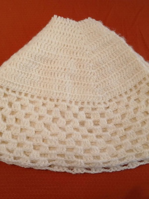 Handmade knitted cape unfinished