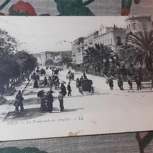 Vintage postcard Nice c. 1912 with double French stamp, like new