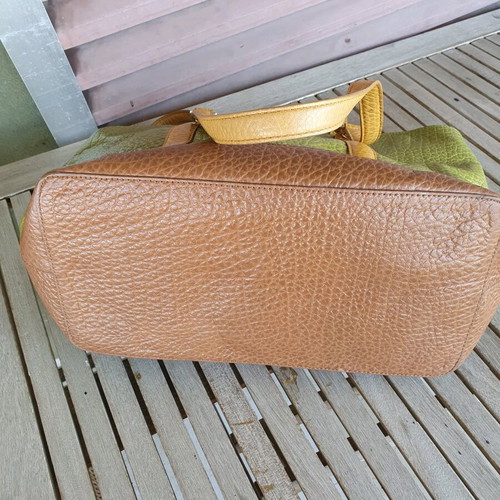 DKNY shoulder bag used, green and yellow