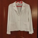 Provetto white summer jacket, cotton fabric, size M-L