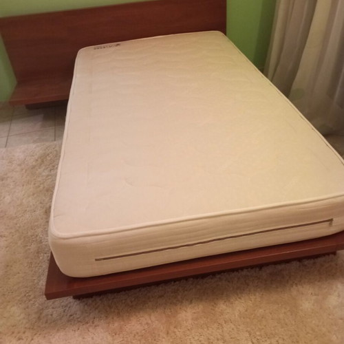 Neoset bed new with mattress and built-in nightstand, wooden