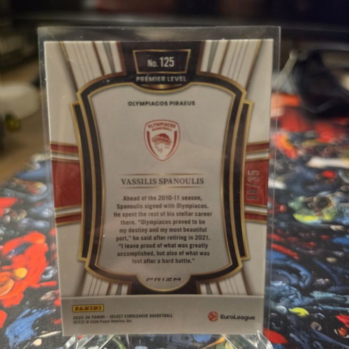Vasilis Spanoulis White Scope 06/35 Panini Euroleague Card New