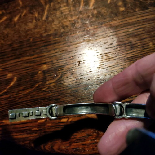Silver men's bracelet 950 used, adjustable clasp, 1990s