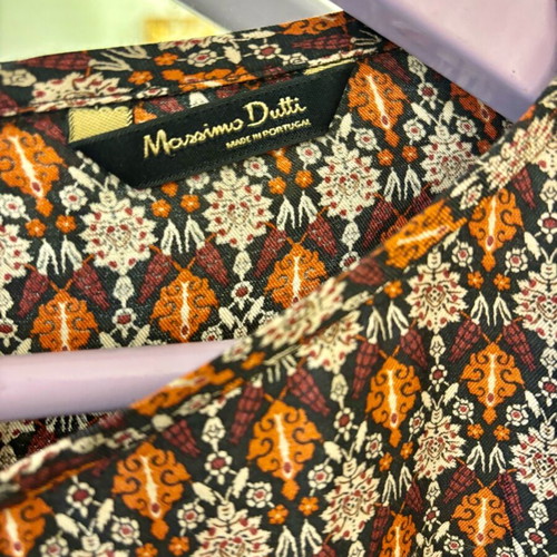 Γυναικεία αέρινη μπλούζα Massimo Dutti σαν καινούργια, μπεζ και κόκκινη, μέγεθος M