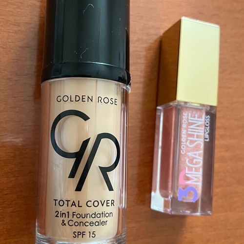 Golden Rose foundation and lip gloss new, 2 pieces