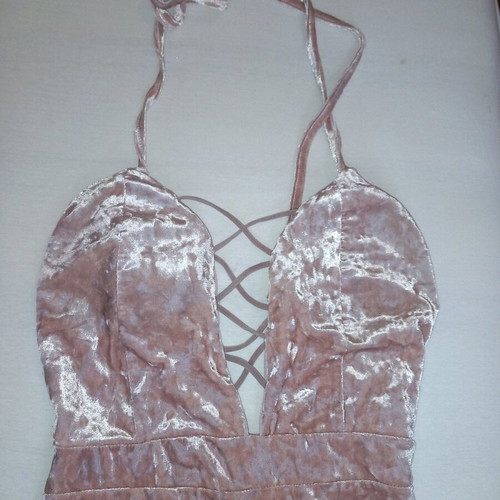 Women's velvet dress like new, pink, elastic fit