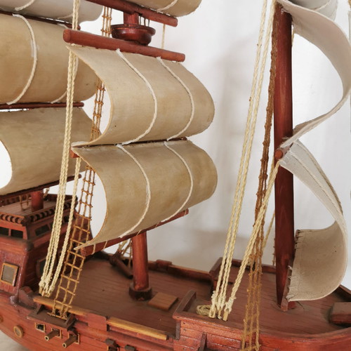 Wooden handmade ship used, large size