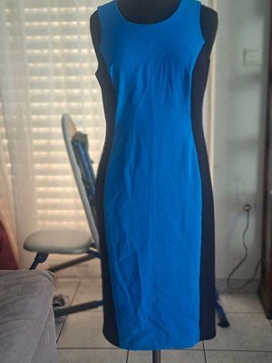 Next pencil dress blue with black details like new, size M