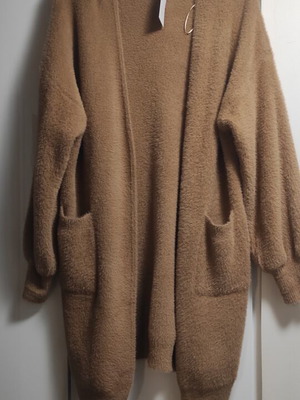 Deep Pink Cardigan one size, new, faux fur