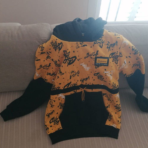 Admiral kids' hoodie, black and yellow, size 166 cm, age 14