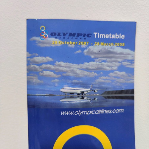 Olympic Airlines Timetable 2007-2008 like new
