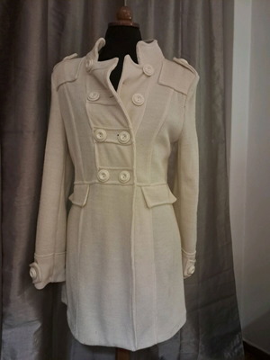 Long women's jacket like new, beige, size M