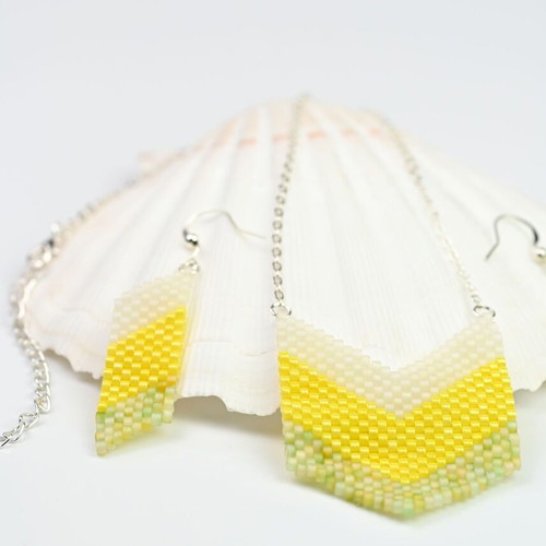 Lemon Freshness jewelry set custom made, necklace and earrings