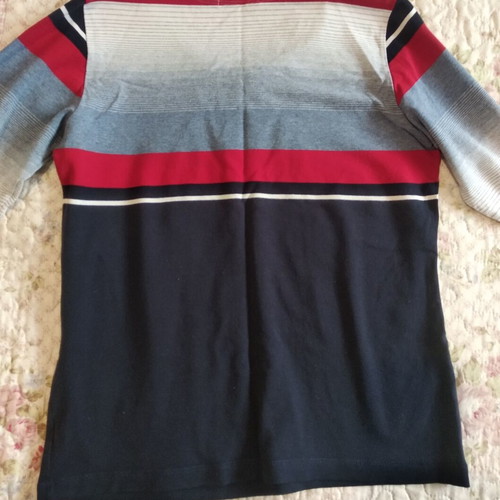 Navy shirt with 3/4 sleeves, slim fit, stretchy