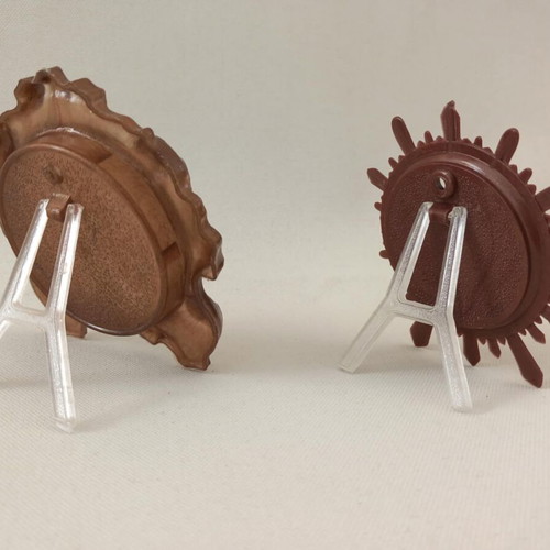 Plastic vintage table clocks used, set of 2, 1970s