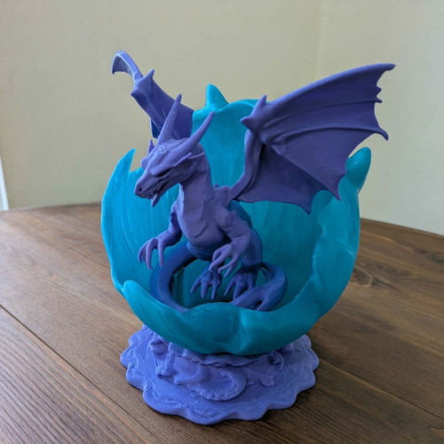 Handmade 3D dragon lamp in illuminated egg like new