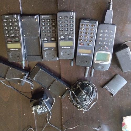 Vintage mobile phones pack used with original chargers for collection