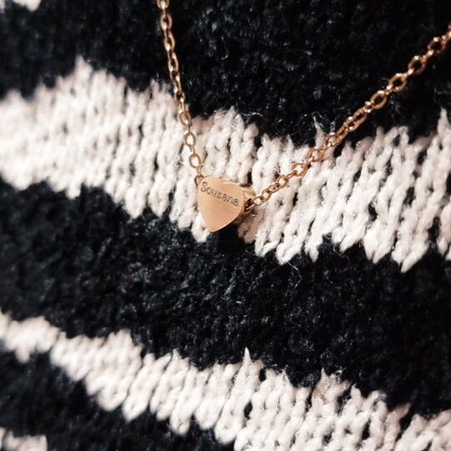 Heart necklace in rose gold stainless steel made to order