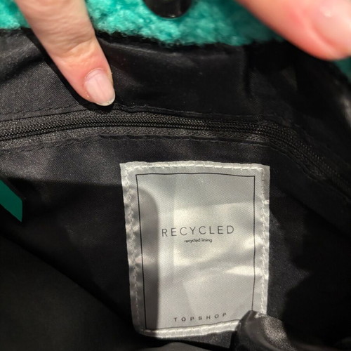 Topshop green bouclé textured handbag like new