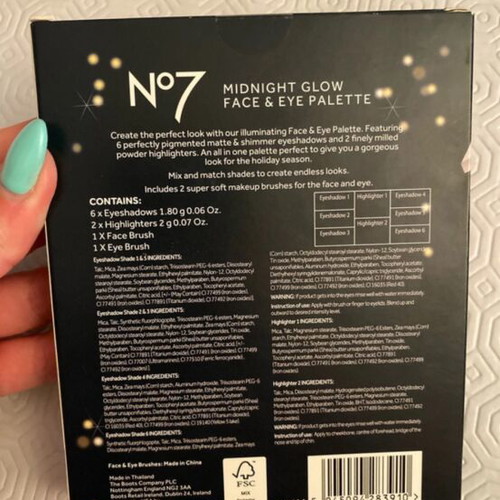 No7 Midnight Glow Face and Eye Palette brand new in box