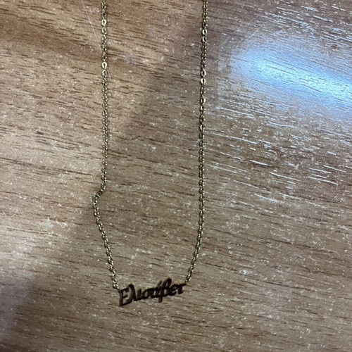 Elizabeth pendant necklace stainless steel, like new, gold color