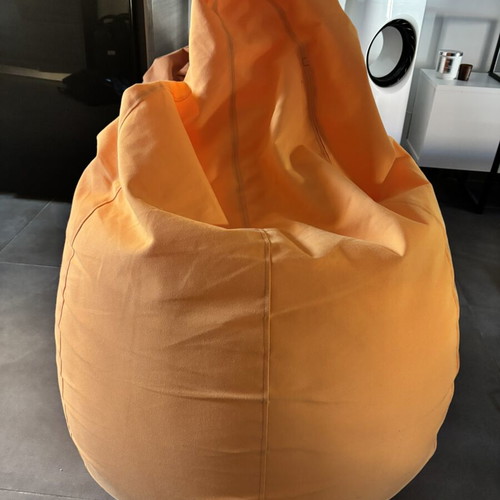 Beanbag pear shape orange 90x78cm like new