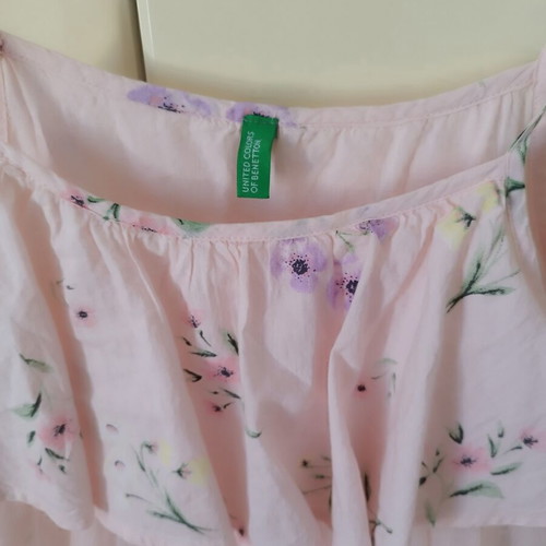 Benetton dress 130cm like new, pink, 100% cotton, side zipper