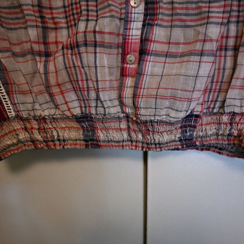Checked Promod blouse like new with gathered hem