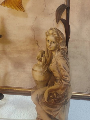 Giuseppe Armani lamp used with glass shade replacement, 80 cm