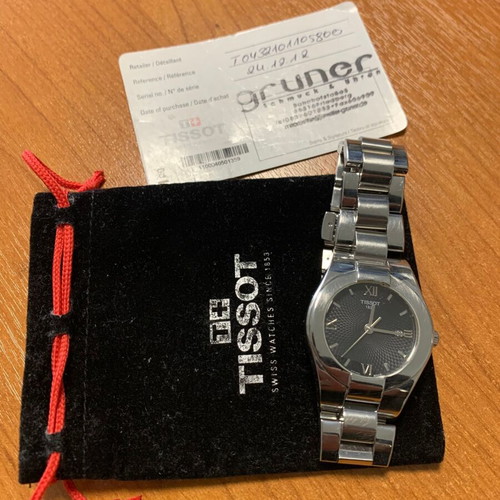 Tissot T-Trend Glam Sport ladies watch used, black-silver