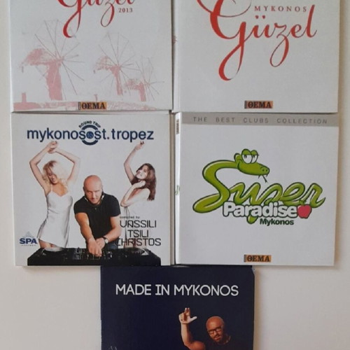 CDs with foreign songs, The Best Clubs collection, Mykonos, new, pack of 5