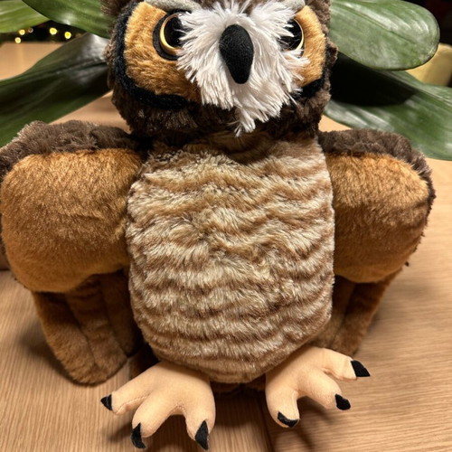 Wild Republic plush owl like new, 30x30 cm