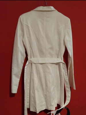 Pink Woman white caban coat like new, size M