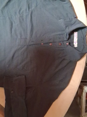 Destiny shirt size 44 elastic, black with gray stripe like new