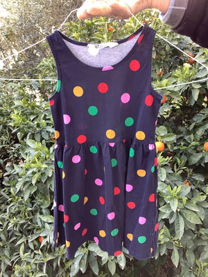 H&M Памучна Рокля Употребявана За Момиче 5-6 Години Многоцветна