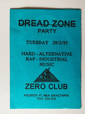 Flyer Club Zero μεταχειρισμένο, Dread Zone Party 28/02/1995