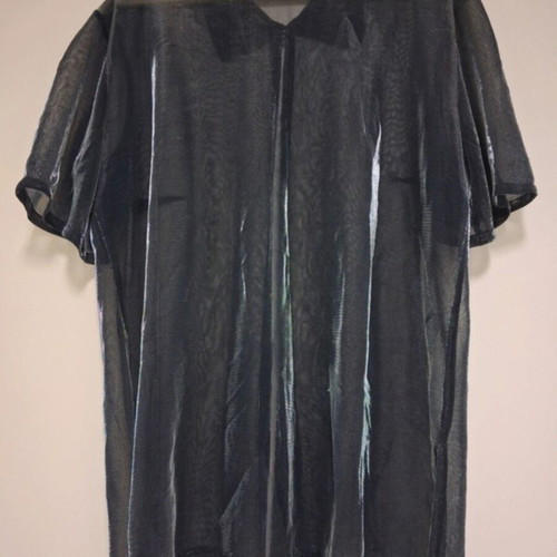 Dorothy Perkins black transparent short-sleeve shirt used, size L-XXL