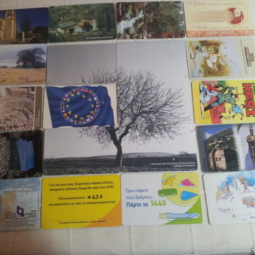 Phone cards used, pack of 20 pieces