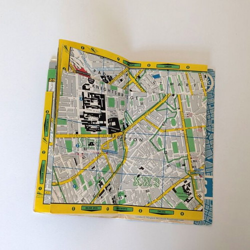 London Falk Plan 8th Edition vintage foldable map used