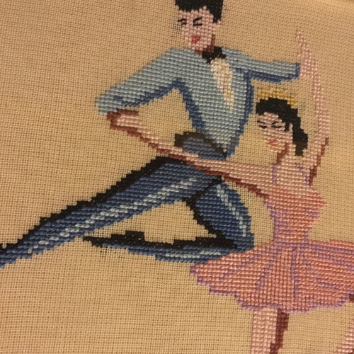 Embroidered frame with ballet theme like new