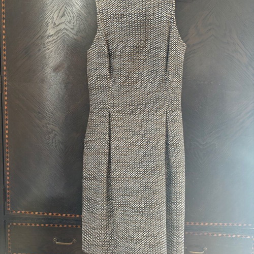 Tweed cocktail dress like new, midi with bow detail