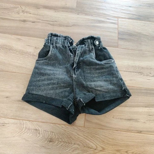 Women's denim shorts high waist gray washed style like new