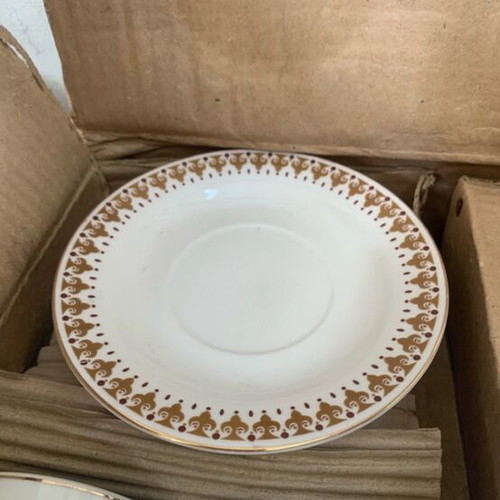 Set of 6 double coffee cups with saucers new
