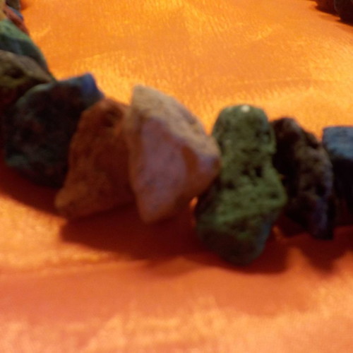 Necklace with colorful pumice stones 52 cm long
