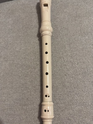 Plastic soprano recorder used, beige