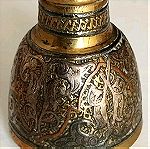  Ασημένιο-Ένθετο ορειχάλκινο βάζο Μαμελούκων-Οθωμανικής Περιόδου Αίγυπτος, 17ος/18ος αιώνας