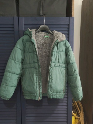 Benetton Kids Winter Jacket Size 140 Used, Green