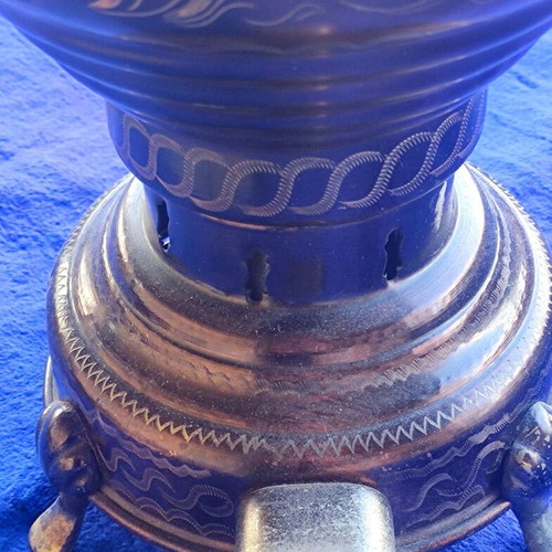 Old Copper Handmade Samovar Nuris used, Polite style