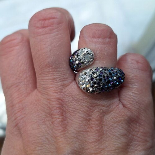Swarovski ring size 52 like new, blue and white