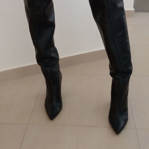Zara leather over the knee boots new, black